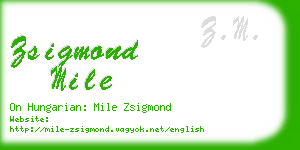 zsigmond mile business card